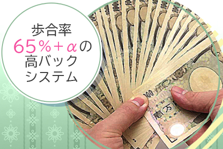 歩合率65％+αの高バックシステム☆
