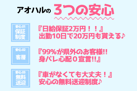 給与保証・身バレ無し・無料送迎有り！当店自慢の3大安心待遇です✨